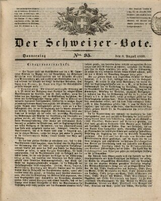 Der Schweizer-Bote Donnerstag 8. August 1839
