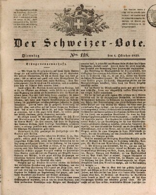 Der Schweizer-Bote Dienstag 1. Oktober 1839