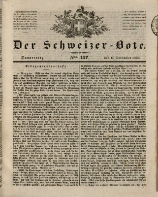 Der Schweizer-Bote Donnerstag 14. November 1839