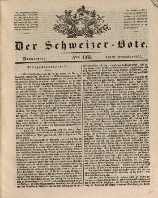 Der Schweizer-Bote Donnerstag 28. November 1839