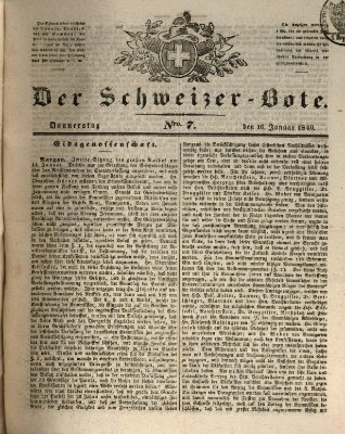Der Schweizer-Bote Donnerstag 16. Januar 1840