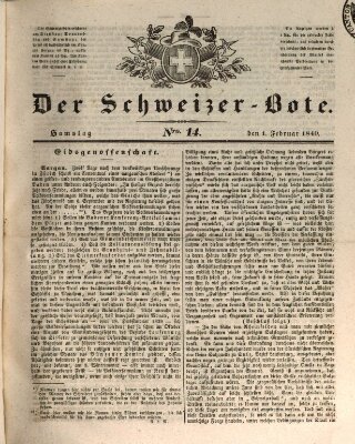 Der Schweizer-Bote Samstag 1. Februar 1840
