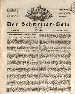 Der Schweizer-Bote Dienstag 14. Juli 1840