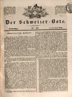 Der Schweizer-Bote Donnerstag 22. April 1841