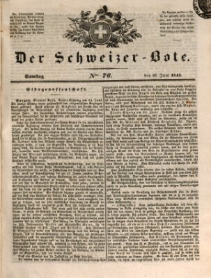 Der Schweizer-Bote Samstag 26. Juni 1841