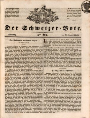 Der Schweizer-Bote Dienstag 30. August 1842