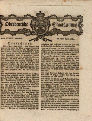 Oberdeutsche Staatszeitung Mittwoch 25. April 1787