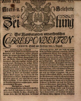 Staats- und gelehrte Zeitung des Hamburgischen unpartheyischen Correspondenten Freitag 28. August 1733