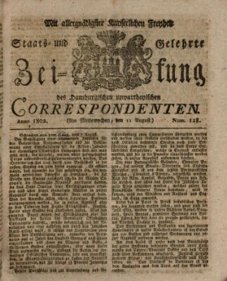 Staats- und gelehrte Zeitung des Hamburgischen unpartheyischen Correspondenten Mittwoch 11. August 1802