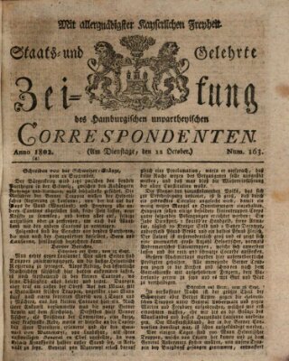 Staats- und gelehrte Zeitung des Hamburgischen unpartheyischen Correspondenten Dienstag 12. Oktober 1802