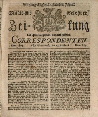 Staats- und gelehrte Zeitung des Hamburgischen unpartheyischen Correspondenten Samstag 13. Oktober 1804