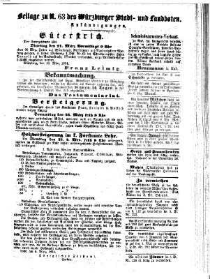Würzburger Stadt- und Landbote Mittwoch 15. März 1854