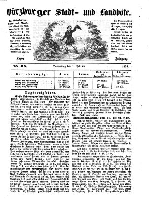 Würzburger Stadt- und Landbote Donnerstag 1. Februar 1855