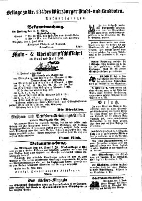 Würzburger Stadt- und Landbote Donnerstag 5. Juni 1856