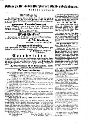 Würzburger Stadt- und Landbote Samstag 20. Februar 1858
