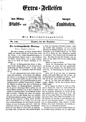 Extra-Felleisen (Würzburger Stadt- und Landbote) Sonntag 29. Dezember 1861