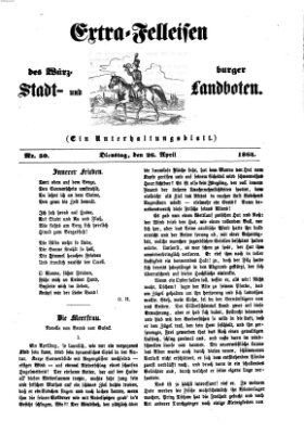 Extra-Felleisen (Würzburger Stadt- und Landbote) Dienstag 26. April 1864