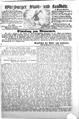 Würzburger Stadt- und Landbote Mittwoch 20. Dezember 1865