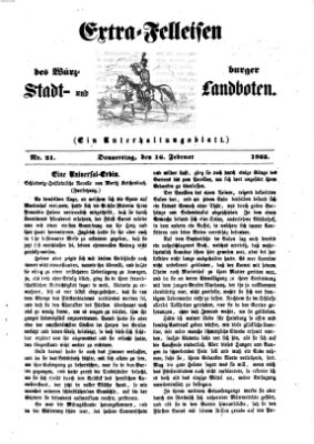 Extra-Felleisen (Würzburger Stadt- und Landbote) Donnerstag 16. Februar 1865