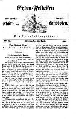 Extra-Felleisen (Würzburger Stadt- und Landbote) Dienstag 30. April 1867
