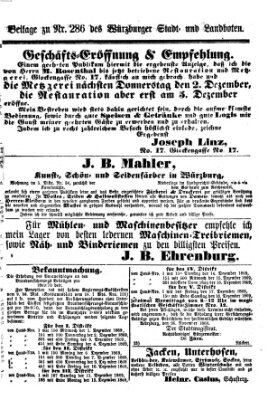 Würzburger Stadt- und Landbote Mittwoch 1. Dezember 1869