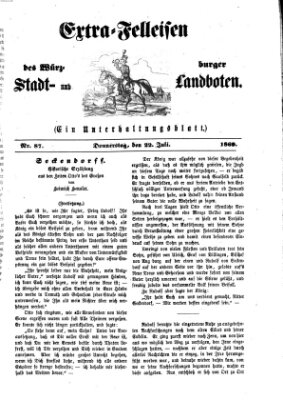Extra-Felleisen (Würzburger Stadt- und Landbote) Donnerstag 22. Juli 1869