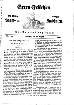 Extra-Felleisen (Würzburger Stadt- und Landbote) Sonntag 29. August 1869