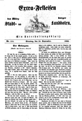 Extra-Felleisen (Würzburger Stadt- und Landbote) Dienstag 15. September 1868