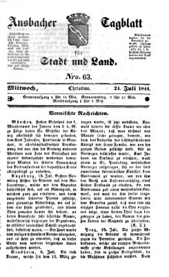 Ansbacher Tagblatt für Stadt und Land Mittwoch 24. Juli 1844