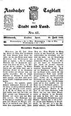 Ansbacher Tagblatt für Stadt und Land Mittwoch 31. Juli 1844