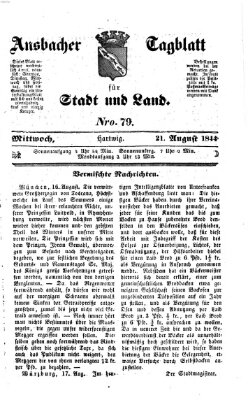Ansbacher Tagblatt für Stadt und Land Mittwoch 21. August 1844