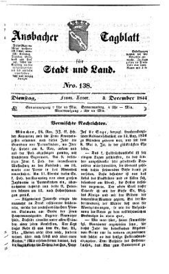 Ansbacher Tagblatt für Stadt und Land Dienstag 3. Dezember 1844