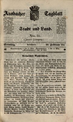 Ansbacher Tagblatt für Stadt und Land Sonntag 23. Februar 1845