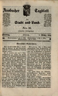 Ansbacher Tagblatt für Stadt und Land Freitag 7. März 1845