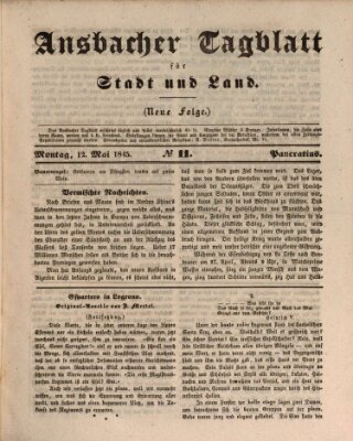 Ansbacher Tagblatt für Stadt und Land Montag 12. Mai 1845