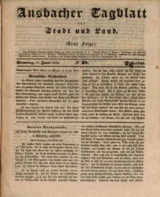 Ansbacher Tagblatt für Stadt und Land Sonntag 8. Juni 1845