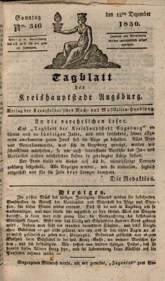 Tagblatt für die Kreishauptstadt Augsburg (Augsburger Tagblatt) Sonntag 12. Dezember 1830