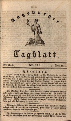 Augsburger Tagblatt Montag 25. April 1831