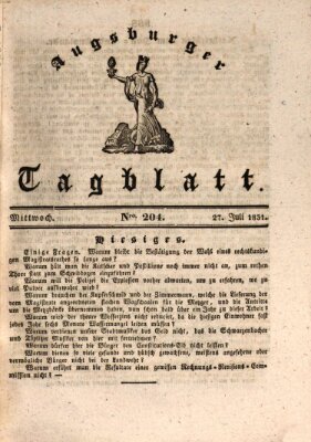 Augsburger Tagblatt Mittwoch 27. Juli 1831