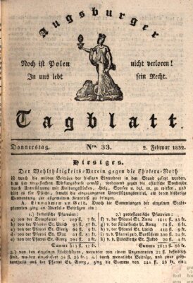 Augsburger Tagblatt Donnerstag 2. Februar 1832
