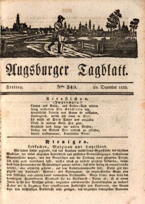 Augsburger Tagblatt Freitag 20. Dezember 1833