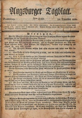 Augsburger Tagblatt Samstag 20. Dezember 1834