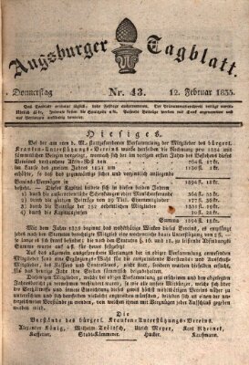 Augsburger Tagblatt Donnerstag 12. Februar 1835