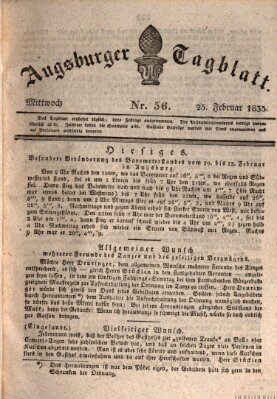 Augsburger Tagblatt Mittwoch 25. Februar 1835