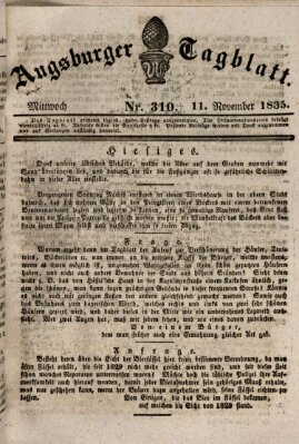 Augsburger Tagblatt Mittwoch 11. November 1835