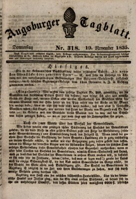 Augsburger Tagblatt Donnerstag 19. November 1835