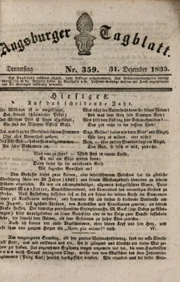 Augsburger Tagblatt Donnerstag 31. Dezember 1835
