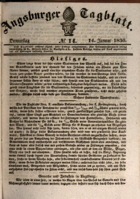 Augsburger Tagblatt Donnerstag 14. Januar 1836