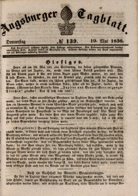 Augsburger Tagblatt Donnerstag 19. Mai 1836