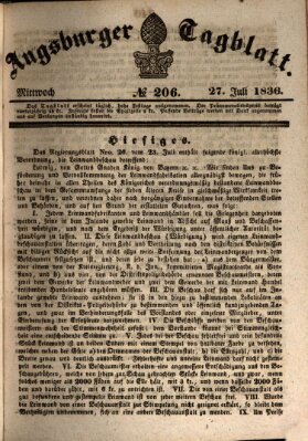 Augsburger Tagblatt Mittwoch 27. Juli 1836